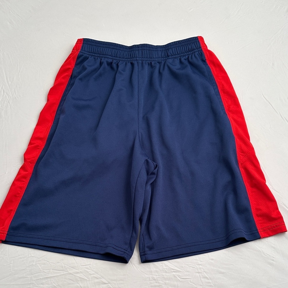 Liberty Pro navy blue and red athletic shorts with pockets
